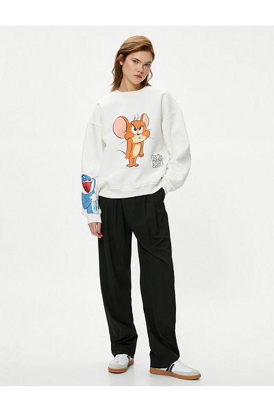 Koton Tom and Jerry Sweatshirt Licensed Crew Neck Long Sleeve Comfortable Fit