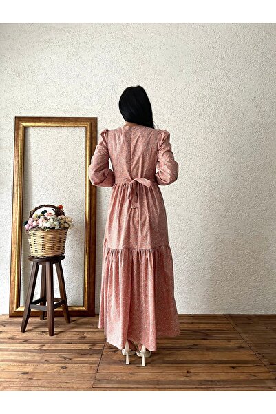 KÜÇÜĞÜM BUTİK Πορτοκαλί Crispy Poplin Hijab φόρεμα δαπέδου