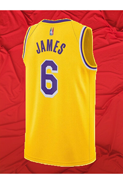 bergibo James 6 Nefes Alan Terletmeyen Basketbol Forma T-shırt Sarı