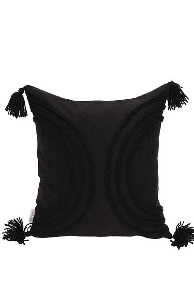 Aisha's Design Bohemian Tasseled Punch Embroidery Throw Pillow Cover - K-117