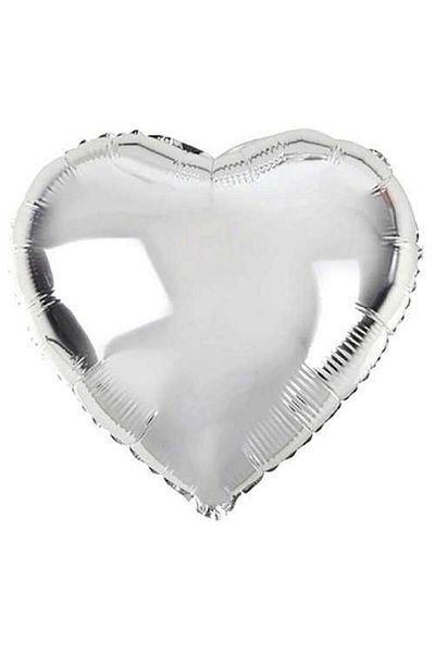 Skygo Heart Shaped Silver Color Foil Balloon 45 cm 5 Pieces