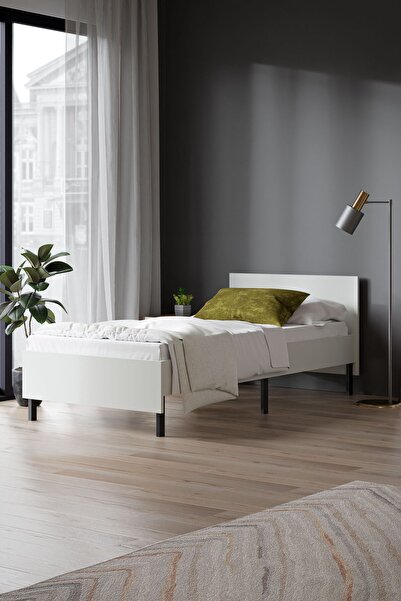 Ceramical Kr1 Tek Kişilik Karyola - 90x190 - Beyaz