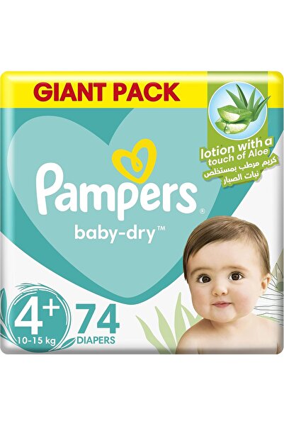Pampers Baby-Dry Diapers  Size 4+, 10-15 kg, 74 Diapers