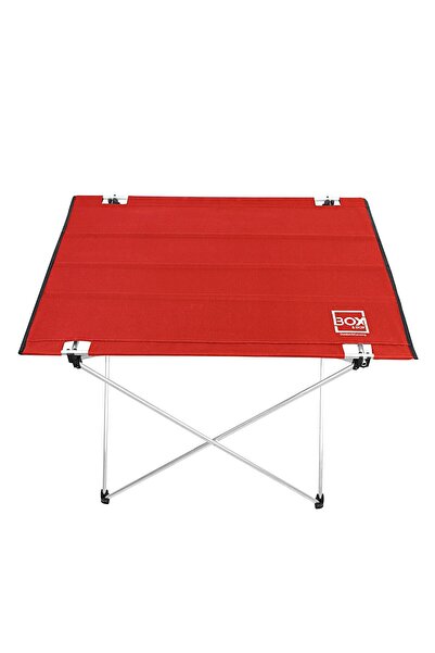 Box&Box Katlanabilir Kumaş Kamp Ve Piknik Masası, Kırmızı, Geniş Model, 73 X 55 X 48 Cm
