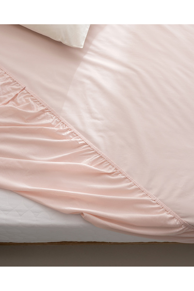 Madame Coco Manon Tek Kişilik %100 Pamuk Ranforce Lastikli Çarşaf - Açık Pudra