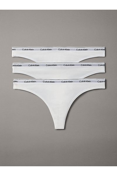 Calvin Klein Γυναικεία εσώρουχα με λευκό λογότυπο επωνυμίας - Ελαστική ζώνη και αναπνεύσιμη καθημερινή χρήση