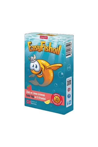 easyfish Oil Çilek ve Limon Aromalı 30 Çiğnenebilir Jel Form