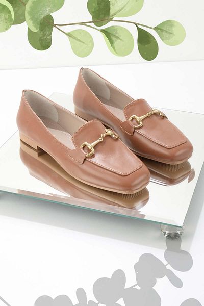 Bambi Tan Γυναικεία Loafer Παπούτσια Κ 01641165409