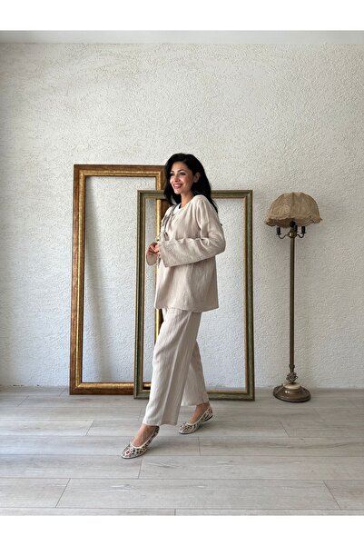 KÜÇÜĞÜM BUTİK Muslin Tied Cream Blouse