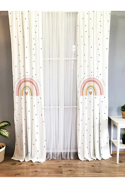 Evmila Children's Room Patterned Background Curtain