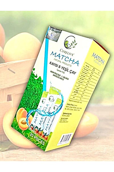 GLASS ROSE Curelive Matcha Kayısı Aromalı Detox Çayı – 20’li Form Çayı – Yağ Yakımına Destek