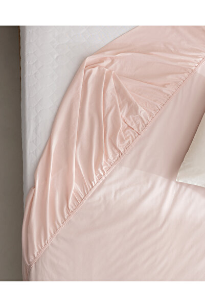 Madame Coco Manon King Size Plus 100% Cotton Ranforce Fitted Sheet - Light Powder