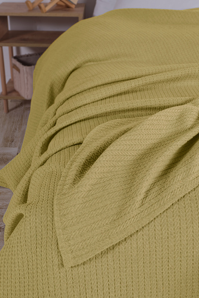 Evim Cotton Maya Antique Moss Pique Bedspread Double - 200X230 cm