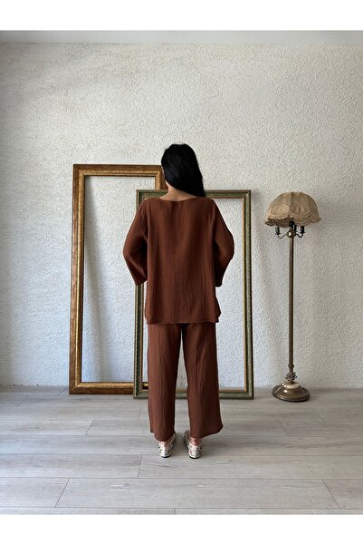 KÜÇÜĞÜM BUTİK Brown Muslin Casual Set