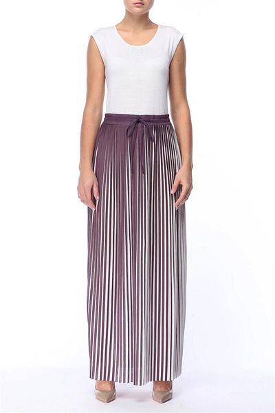 Escada Sport Rope Tied Pleated Long Length Two Color Skirt