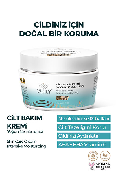 VULLY Aydınlatıcı -nemlendirici-renk Tonu Eşitleyici Ve Yenileyici Yüz Kremi 50 Ml (aha+bha+vitamin C )