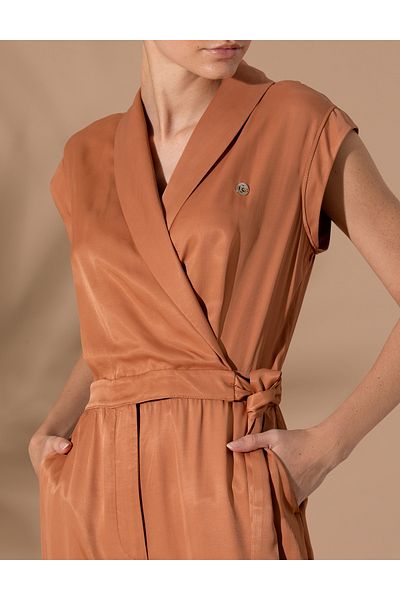 Pierre Cardin Brown Comfort Fit Woven Jumpsuit 50262644 -Vr233