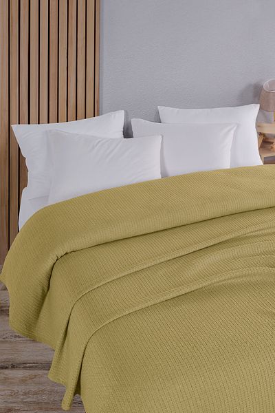 Evim Cotton Maya Antique Moss Pique Bedspread Double - 200X230 cm