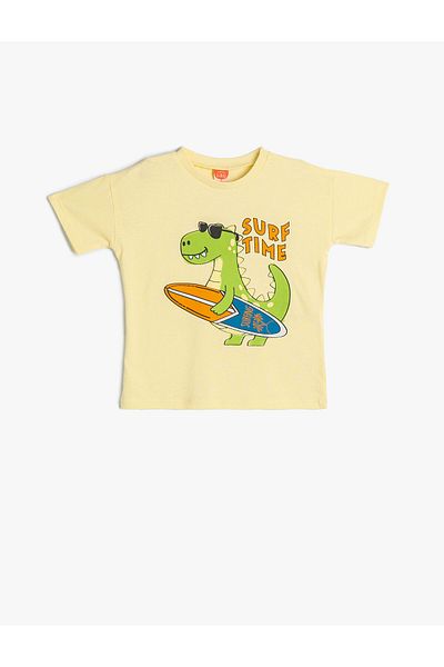 Koton Dinosaur T-Shirt Short Sleeve Crew Neck Cotton