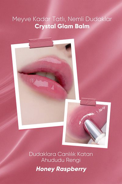 CLIO Clio Crystal Glam Lip Balm - Intense Pigmented and Shimmering (05 Honey Raspberry)