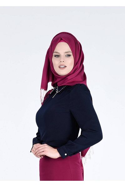 TRENDTESETTÜR Γυναικεία μπλούζα Navy Blue (K.LACIVERT) με λεπτομέρεια από πέτρα 4437