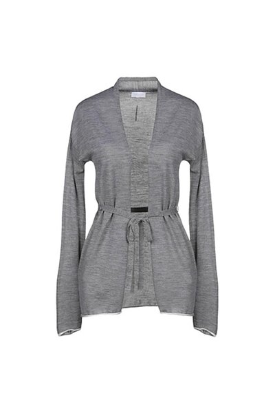 Escada Sport Belted Low Sleeve Mid-Length Wool Knitwear Cardigan
