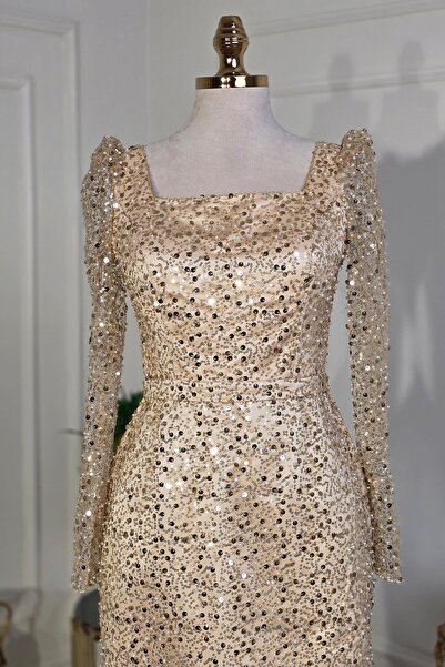 Yonca Moda Evi Gold Özel Tasarım Abiye 3001