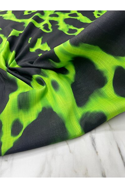 ipekkumaş قماش الكتان ذو النمط الأخضر ليو يباع بالقطعة 1 قطعة 1 متر