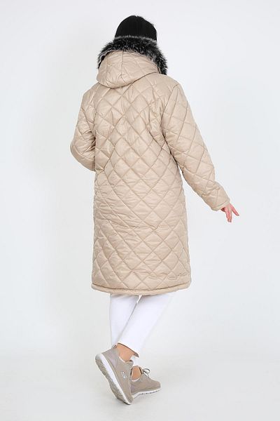 By Alba Collection Γυναικείο παλτό με φουσκωτό καπιτονέ με σχέδιο μινκ μπακλαβά