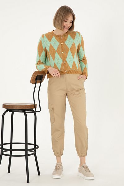 U.S. Polo Assn. Women's Sand Canvas Jogger Fit Trousers 50292748-Vr085