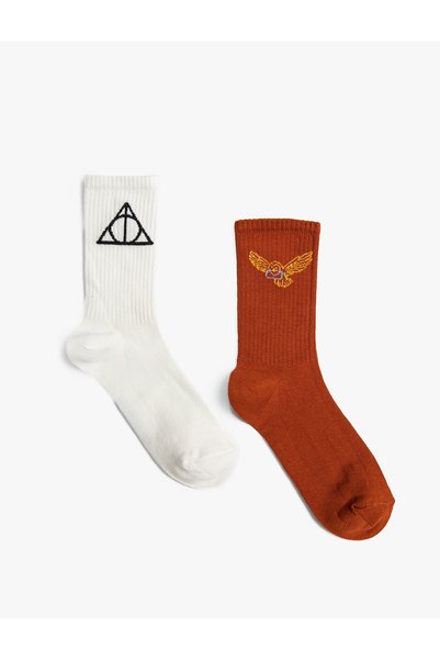 Koton Pachet de 2 șosete imprimate Harry Potter cu licență