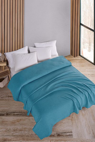 Evim Cotton Maya Multi-Purpose Bedspread Single Turquoise 160X230 cm
