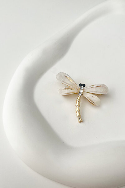 Modex Sedef Taşlı Yusufçuk Broş (En:4cm Boy:3 cm)