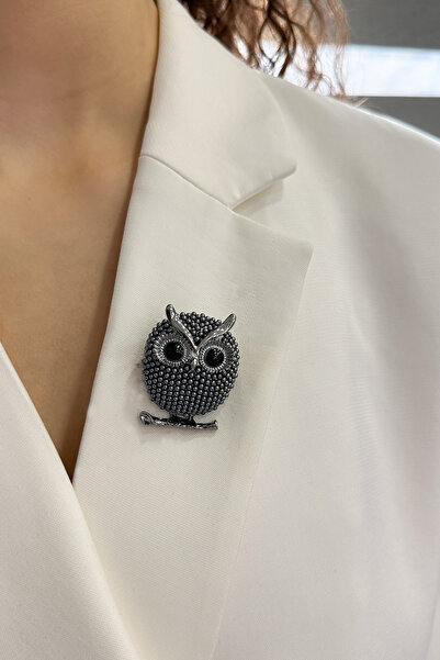 Modex Tırtıklı Baykuş Broş (En:3cm Boy:4cm)