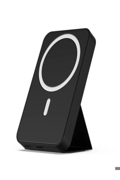 ÇELİKWORK 10000mAh 20W Wireless MAGSAFE Kablosuz Powerbank | Lüx Deri Standlı Taşınabilir Hızlı Şarj