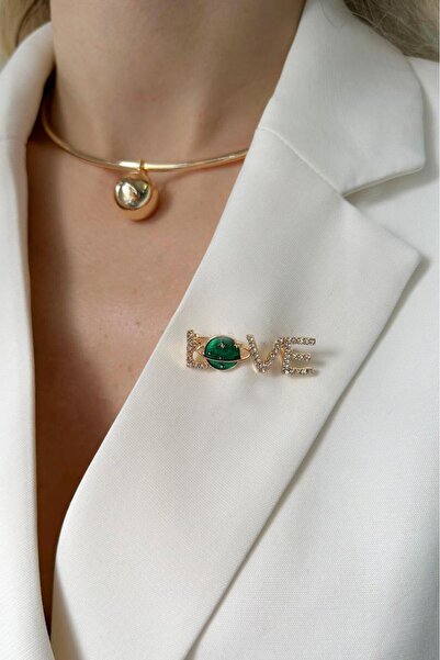 Modex Love Taşlı Broş (4 Cm)