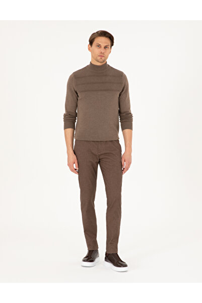 Pierre Cardin Kahverengi Slim Fit Kanvas Pantolon 50292346-VR029