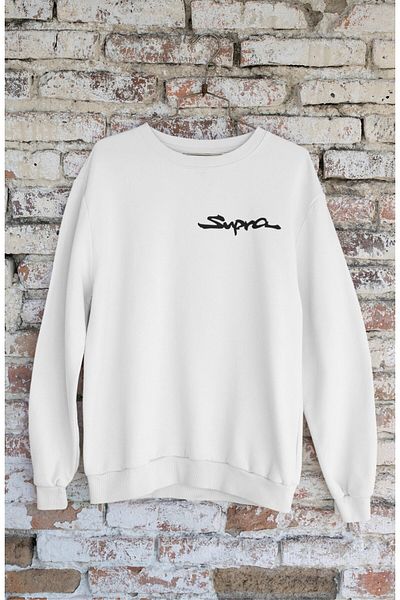 Fuddy Moda Unisex Supra Mk4 Back Printed Hoodless Sweatshirt, Oversize Racing Car Printed Sweatshirt