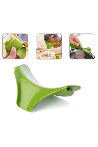 Hayveys Funnel Silicone Pan and Pot Edge Food Straining Apparatus