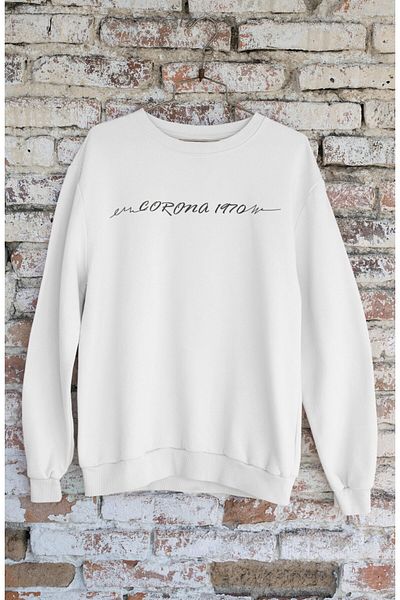 Fuddy Moda Classic Corona 1970 Unisex Back Printed Oversize Hoodless Sweatshirt