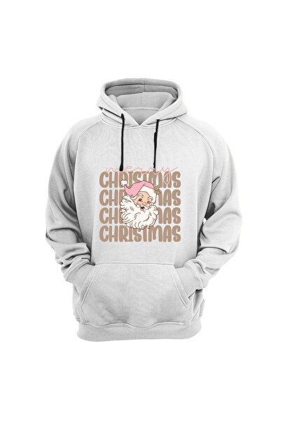 WİDİ Srećan Božić Dizajn Deda Mraza - regular fit 100% pamuk Kengur džep Duks...