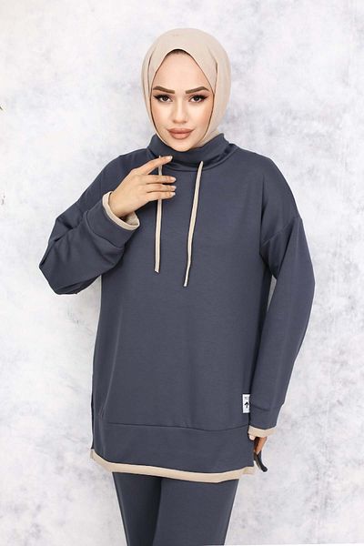 benguen Anthracite 4581 - Double Suit with Crest Detail and Collar