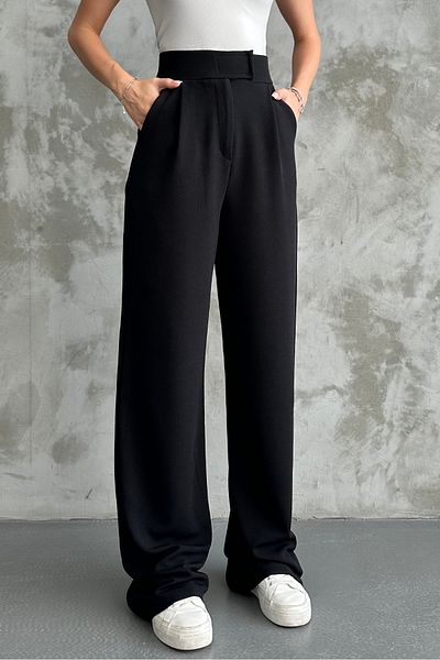 macharel jeans Black Women's Lycra Velcro Closure Palazzo Pants