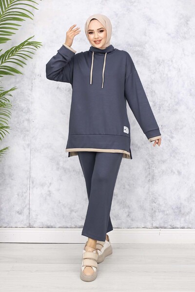 benguen Anthracite 4581 - Double Suit with Crest Detail and Collar