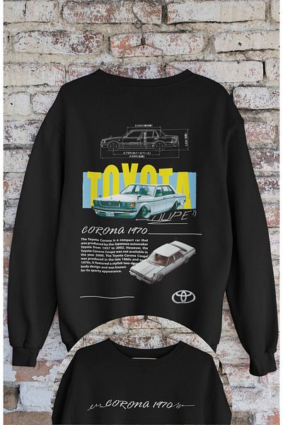 Fuddy Moda Classic Corona 1970 Unisex Back Printed Oversize Hoodless Sweatshirt