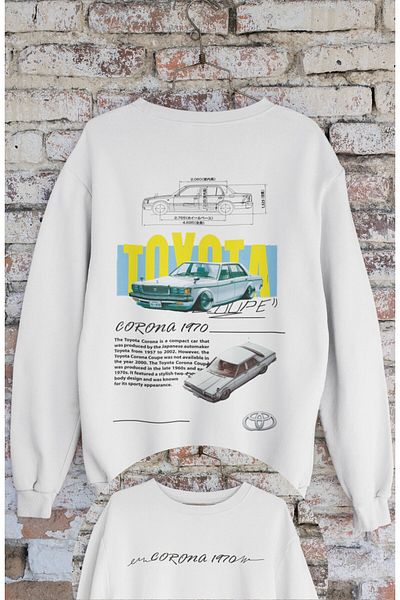 Fuddy Moda Classic Corona 1970 Unisex Back Printed Oversize Hoodless Sweatshirt