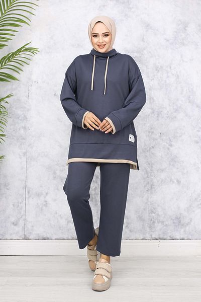 benguen Anthracite 4581 - Double Suit with Crest Detail and Collar