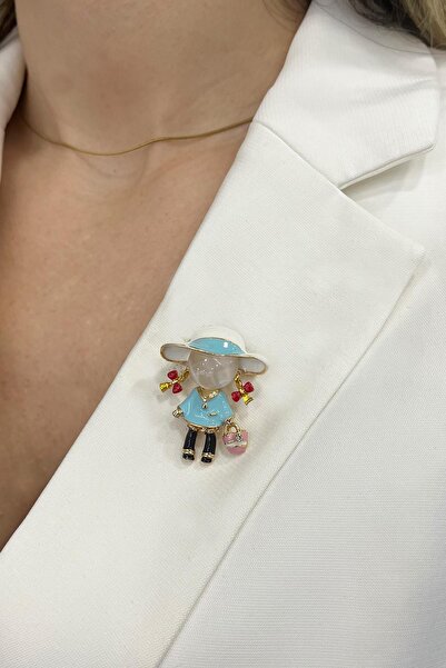 Modex Şapkalı Kız Çocuğu Broş (Ölçü:3cm)