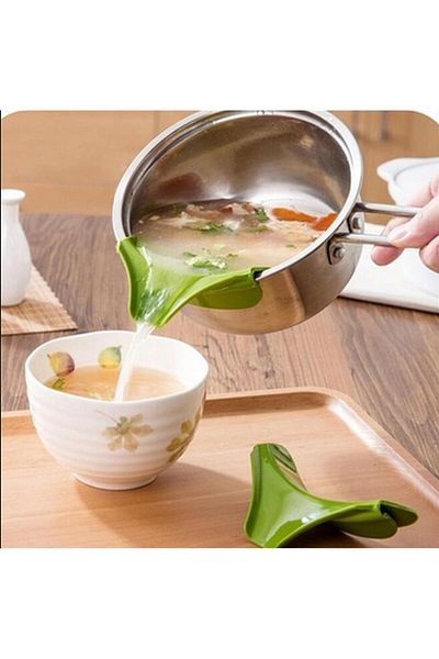 Hayveys Funnel Silicone Pan and Pot Edge Food Straining Apparatus