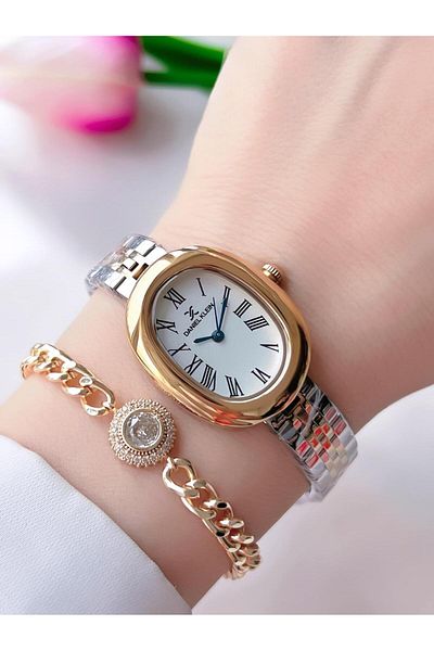 Daniel Klein Steel Band 30 Mt Water Resistant Women's Wrist Watch+Bracelet Bfg.13871.X4